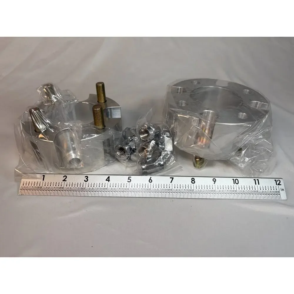 10L0L Golf Cart Wheel Spacers Silver Aluminum With Lug Nuts Untested